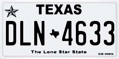 TX license plate DLN4633