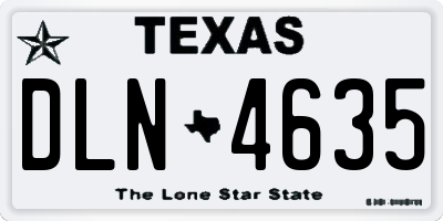 TX license plate DLN4635