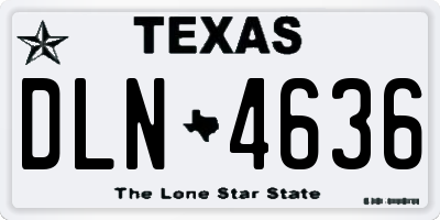 TX license plate DLN4636