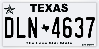TX license plate DLN4637