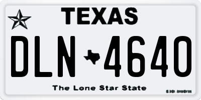 TX license plate DLN4640