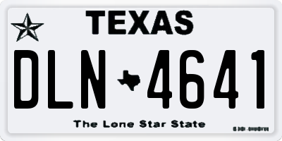 TX license plate DLN4641
