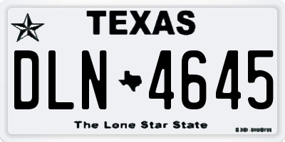 TX license plate DLN4645