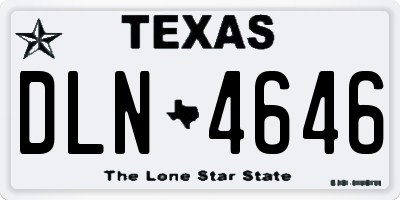 TX license plate DLN4646