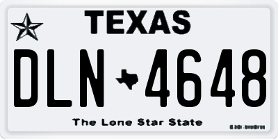 TX license plate DLN4648