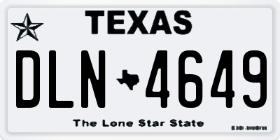 TX license plate DLN4649