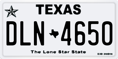 TX license plate DLN4650