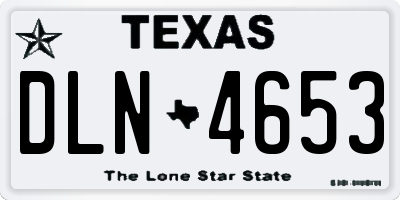 TX license plate DLN4653