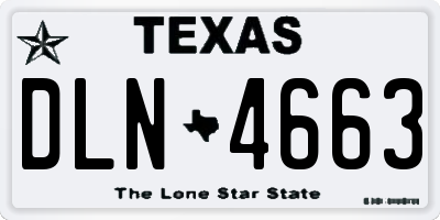 TX license plate DLN4663