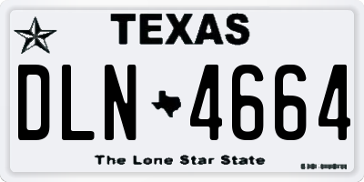 TX license plate DLN4664