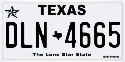 TX license plate DLN4665