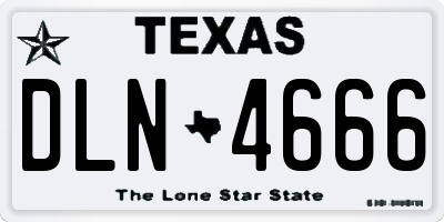 TX license plate DLN4666