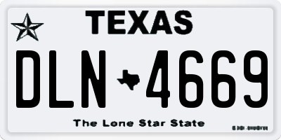 TX license plate DLN4669