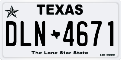 TX license plate DLN4671