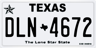 TX license plate DLN4672