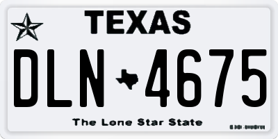 TX license plate DLN4675