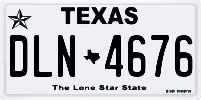 TX license plate DLN4676