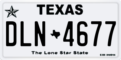 TX license plate DLN4677