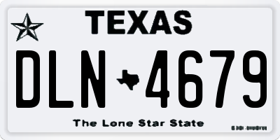 TX license plate DLN4679