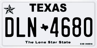 TX license plate DLN4680