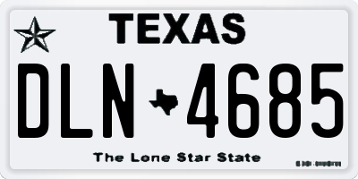 TX license plate DLN4685