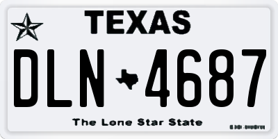 TX license plate DLN4687