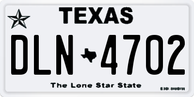 TX license plate DLN4702