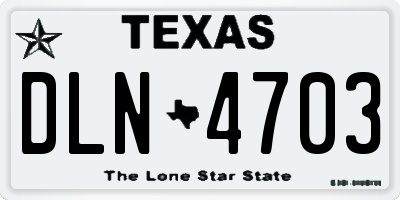 TX license plate DLN4703