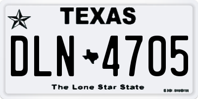 TX license plate DLN4705