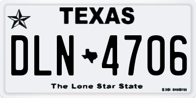 TX license plate DLN4706