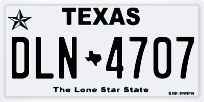 TX license plate DLN4707