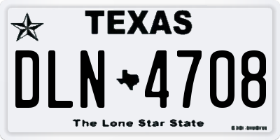 TX license plate DLN4708