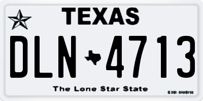 TX license plate DLN4713