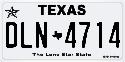 TX license plate DLN4714