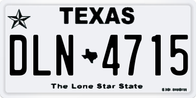 TX license plate DLN4715