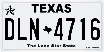 TX license plate DLN4716