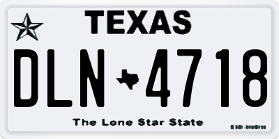 TX license plate DLN4718