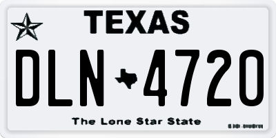 TX license plate DLN4720
