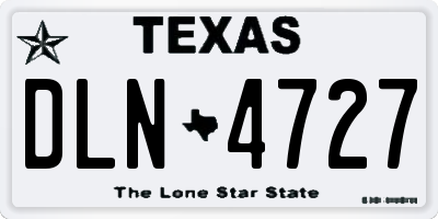 TX license plate DLN4727