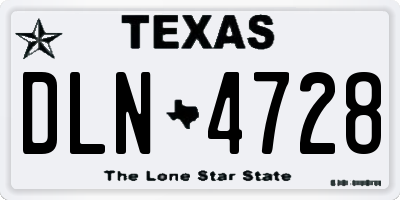 TX license plate DLN4728