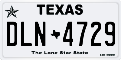 TX license plate DLN4729