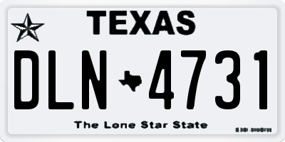 TX license plate DLN4731