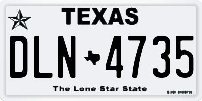 TX license plate DLN4735