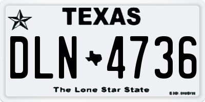 TX license plate DLN4736