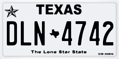 TX license plate DLN4742