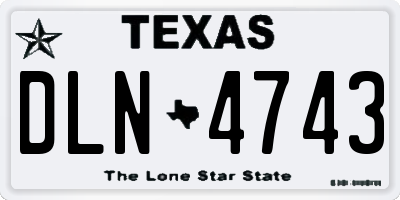 TX license plate DLN4743