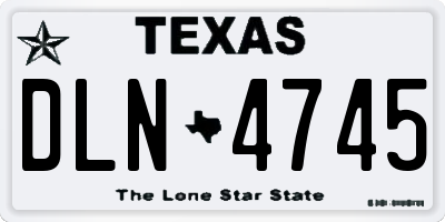 TX license plate DLN4745