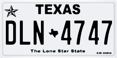 TX license plate DLN4747