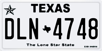 TX license plate DLN4748
