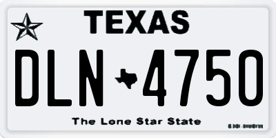 TX license plate DLN4750